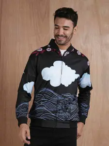 PRONK Men Polyester Bomber with Patchwork Jacket