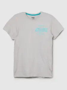 max Boys Typography Printed Round Neck Cotton T-shirt