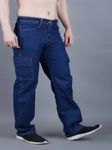 LINARIA Men Classic Relaxed Fit Mid-Rise Cargo Styles Jeans