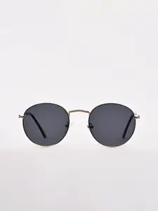 Snitch Men Round Sunglasses with UV Protected Lens SN0109-Gold