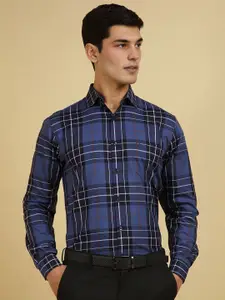 Allen Solly Men Slim Fit Spread Collar Checked Cotton Formal Shirt