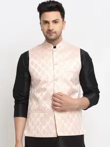 Kaifoo Men Woven Design Nehru Jacket