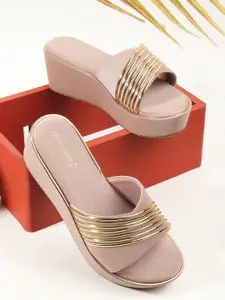 DressBerry Women Embellished PU Platform Sandals