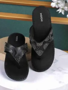Mochi Women Embellished Open Toe Flats