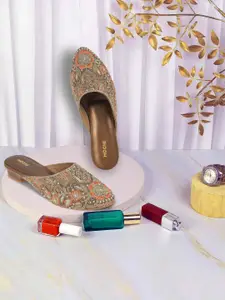 Mochi Women Embellished Comfort Heel Mules