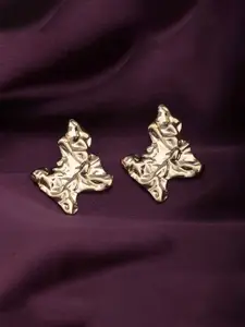 PALMONAS 18KT Gold Plated Stainless Steel Contemporary Elegance Studs Earrings