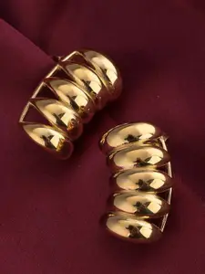 PALMONAS 18k Gold Plated Contemporary Stainless Steel Studs Earrings