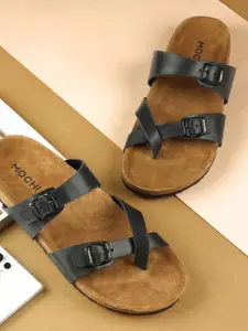 Mochi Men Leather Comfort Sandals With Buckle