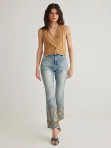 Trendyol Women Embroidered Heavy Fade Bootcut Jeans