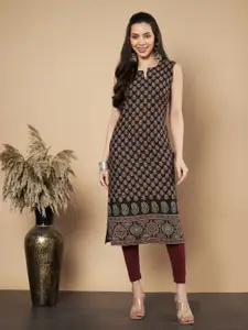 Vbuyz Floral Printed Notch Neck Kurta