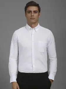 Louis Philippe Men Slim Fit Button-Down Collar Solid Formal Shirt