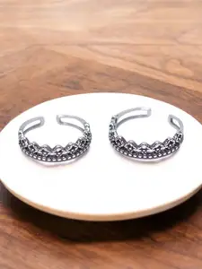 Taraash 925 Sterling Silver Plated Adjustable Band Toe Rings