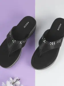 Mochi Women Embellished Open Toe Flats
