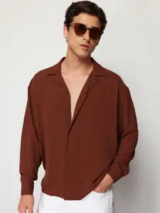 Trendyol Women Cuban Collar Textured Casual Shirt