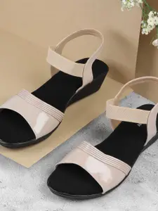 WALKWAY by Metro Colourblocked Wedge Peep Toes with Buckles