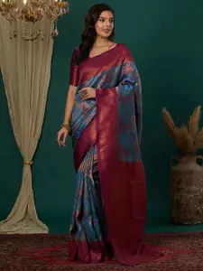 Mitera Ethnic Motifs Zari Banarasi Saree