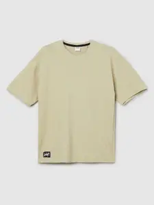 max Boys Solid Round Neck Cotton T-shirt