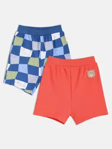 MINI KLUB Boys Pack Of 2 Checked Cotton Shorts