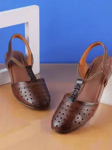 Metro Women Printed Ballerinas with Laser Cuts Flats