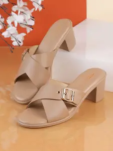 Metro Women Block Sandals with Buckles