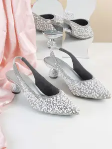 Metro Women Embellished Block Pumps