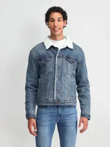 U.S. Polo Assn. Denim Co. Men Spread Collar Solid Cotton Casual Denim Jacket