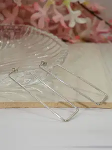 Niscka Silver-Plated Square Shaped Hoops Earrings