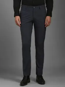 Louis Philippe Men Checked Slim Fit Trousers