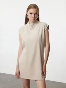 Trendyol Women Mock Collar Pure Cotton A-Line Dress