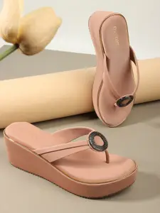 DressBerry Women Embellished PU Platform Sandals