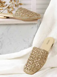 Metro Women Embellished Mules Flats