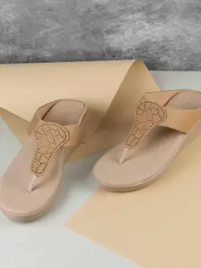 WALKWAY by Metro Textured Wedge Sandals with Laser Cuts