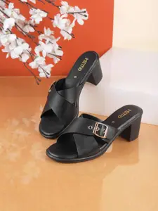 Metro Women Open Toe Block Heel Sandals