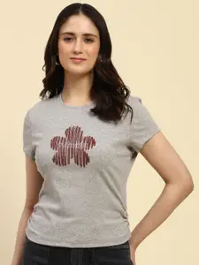 Global Republic Women Embellished Embroidered Cotton Crop Top