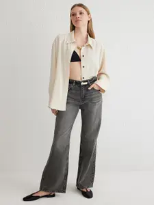 Trendyol Women Cotton Low Distress Mid-Rise Heavy Fade Jeans