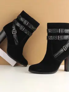 Mochi Printed Leather Stiletto with Buckles