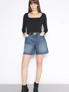 Vero Moda Women Square Neck Cotton Fitted Top