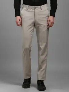 Louis Philippe Men Checked Slim Fit Formal Trousers
