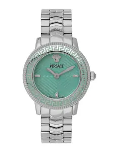Versace Women Brass Dial & Stainless Steel Bracelet Style Straps Analogue Watch VEUCA0324