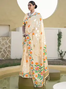 Satrani Woven Design Zari Pure Cotton Jamdani Saree