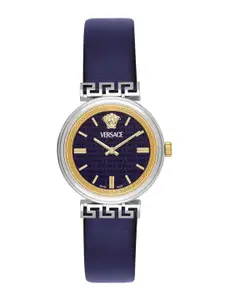Versace Women Brass Dial & Leather Straps Analogue Watch VETCA0124