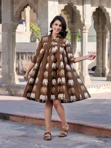 BAESD Print A-Line Dress