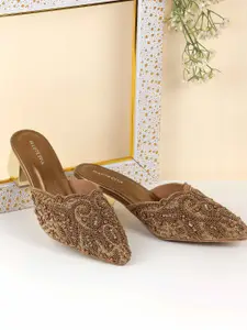 Mochi Embellished Block Heel Mules