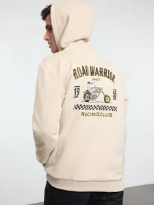 Trendyol Women Typography Printed Pure Cotton Hooded Sweatshirt