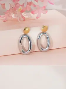 Niscka Silver-Plated Teardrop Shaped Drop Earrings