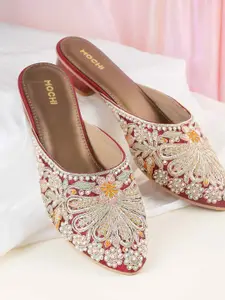 Mochi Women Ethnic - Embellished Mojaris Flats
