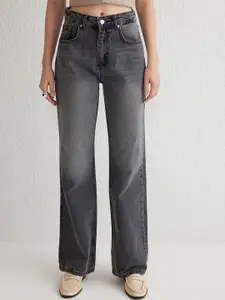 Trendyol Women Low Distress Heavy Fade Regular Fit Cotton Jeans