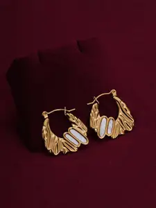 PALMONAS Gold-PlatedContemporary Gateway Hoop Earrings