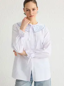 Trendyol Women Spread Collar Solid Casual Shirt