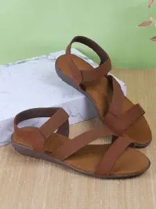 Metro Women Leather Open Toe Flats